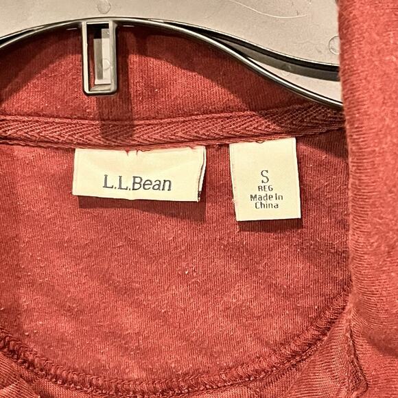 LL Bean Sweater Women’s Medium Petite Quilted Front 1/4 Zip‎ Mauve Red Collared - Picture 6 of 10